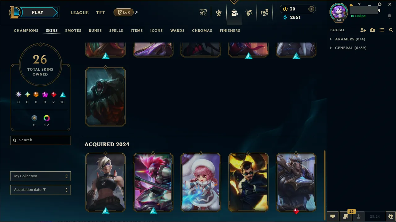 🌍 EUW 🔒 Handlevel ⚡️ Diamond II (88 LP) 🥇 Jungle Main ✨️ 200LP Peak 🔥 26 Skins 📧 Full Access Account ✅ #TH-701