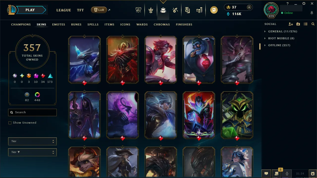 🌍 EUW 🔒 Handlevel ⚡️ Emerald I (75 LP) 🥇 ADC Main ✨️ 352 Skins + 458 Chromas 🔥 All Champs 📧 Full Access Account ✅ #TH-704