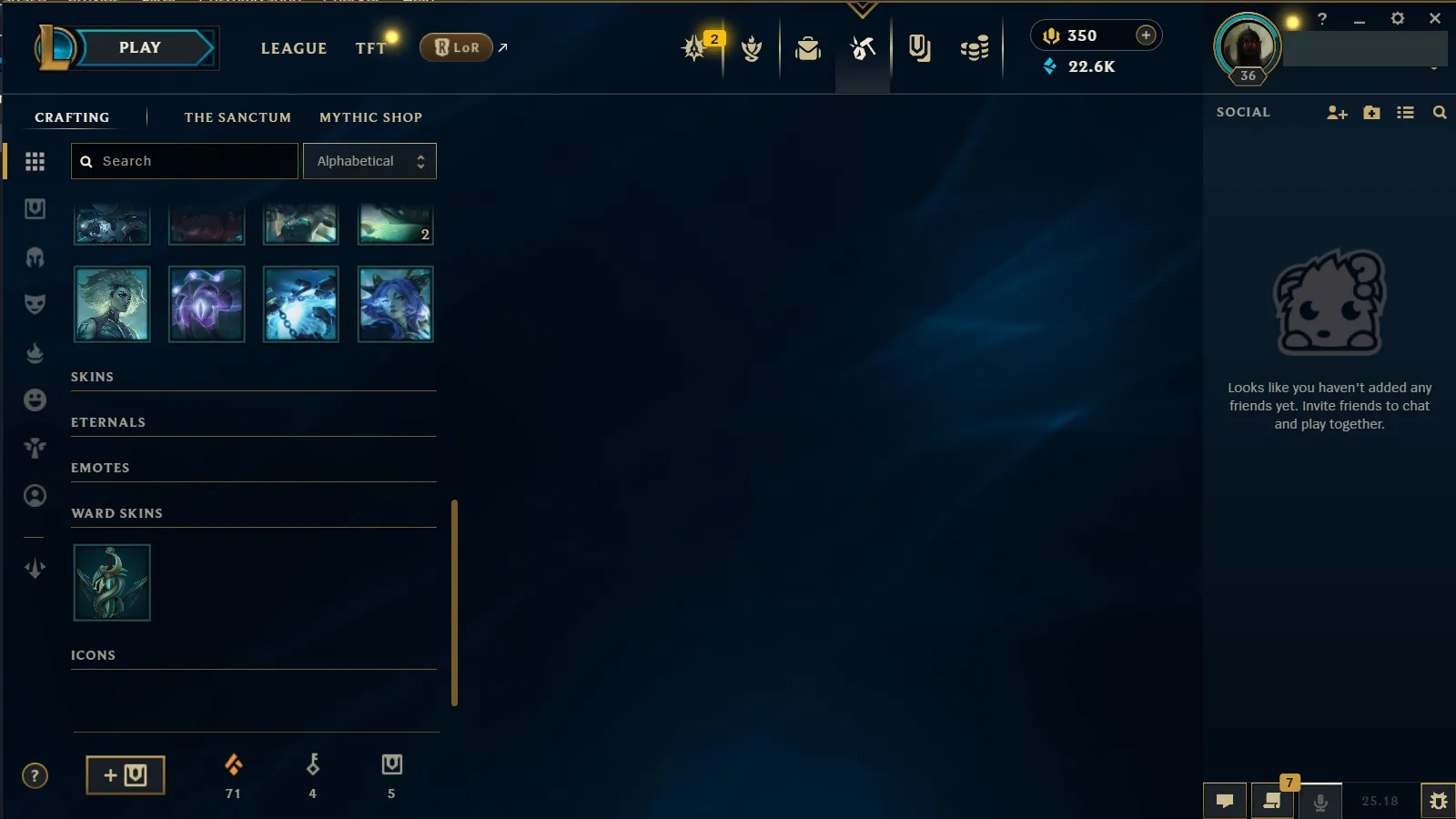 🌍 EUW 🔒 Handlevel ⚡ Platinum III (6 LP)✨ WR:72% 🔥 +38LP Gains ♾️ Crime City Braum, True Damage Qiyana, Space Groove Blitz & Crank, Fright Night Annie + 💴 350RP