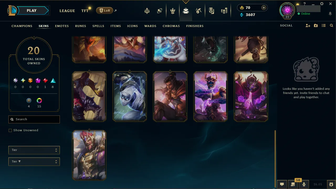 🌍 EUW 👑 Season 16 (Current) 🔥 Diamond II (36 LP) 📌️ Mid/Jungle 💎️ 20 Skins ✨️  🔐 Lifetime Ownership 🏷️ #TH-3XH