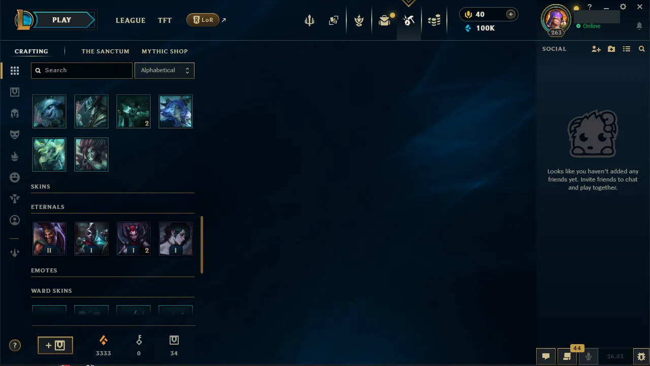 🌍 EUW 👑 Season 16 (Current) 🔥 Master (627 LP) 📌️ Multi Role 💎️ 34 Skins ✨️ 100K BE + All Champs 🔐 Lifetime Ownership 🏷️ #TH-D3P