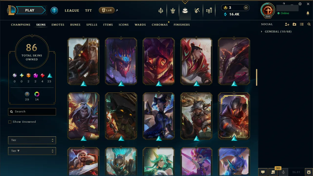 🌍 TR 🔒 Handlevel ⚡️ Unranked 🥇 171 Champs ✨️ 86 Skins 🔥 Transferable  📧 Full Access Account ✅ #TH-E2A