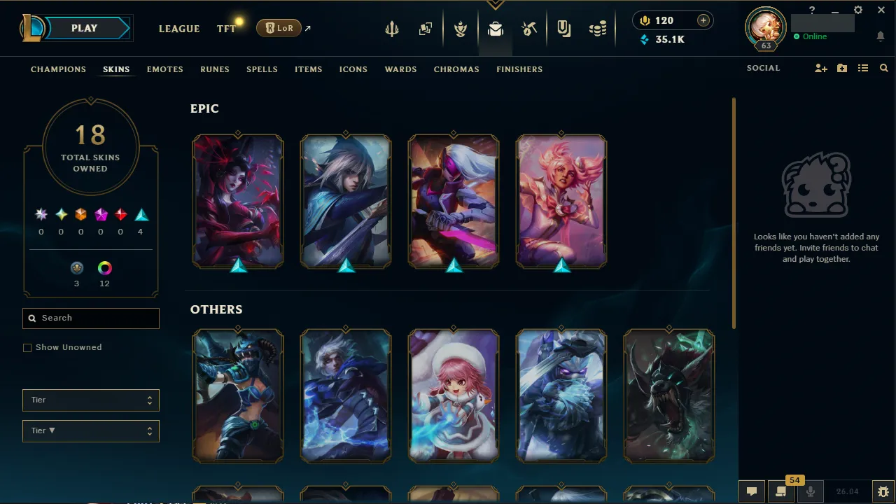 🌍 EUW 👑 Season 16 (Current) 🔥 Master (59 LP) 📌️ Mid Main 💎️ WR:61% ✨️ +25LP Gains / 18 Skins + Loot 🔐 Lifetime Ownership 🏷️ #TH-S2M