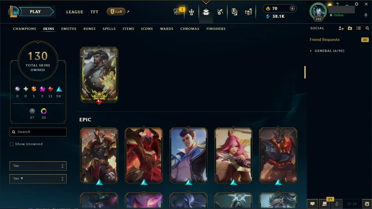 🌍 EUNE 🔒 Handlevel ⚡️ Emerald IV 🥇 Jungle Main ✨️ 130 Skins 🔥 All Champs 📧 Full Access Account ✅ #TH-0723