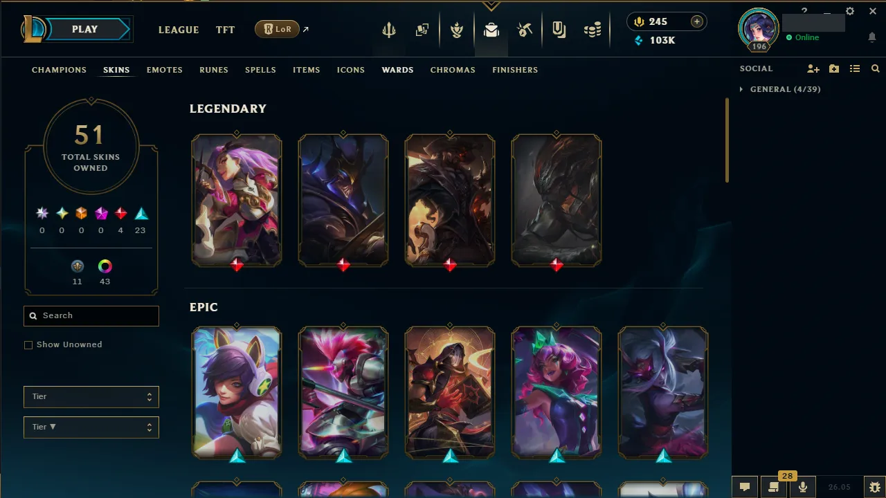 🌍 EUW 👑 Season 16 (Current) 🔥 Master (841 LP) 📌️ Mid Main 💎️ WR:55% ✨️ 51 Skins 🔐 Lifetime Ownership 🏷️ #TH-0900