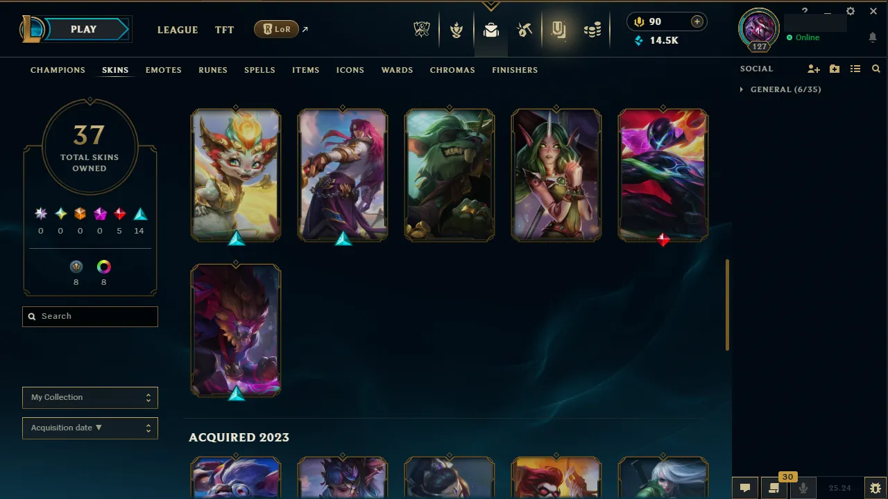 🌍 EUNE 🔒 Handlevel ⚡️ Emerald III (2 LP) 🥇 Jungle/ADC ✨️ Diamond 2 Peak 🔥 37 Skins 📧 Full Access Account ✅ #TH-0723