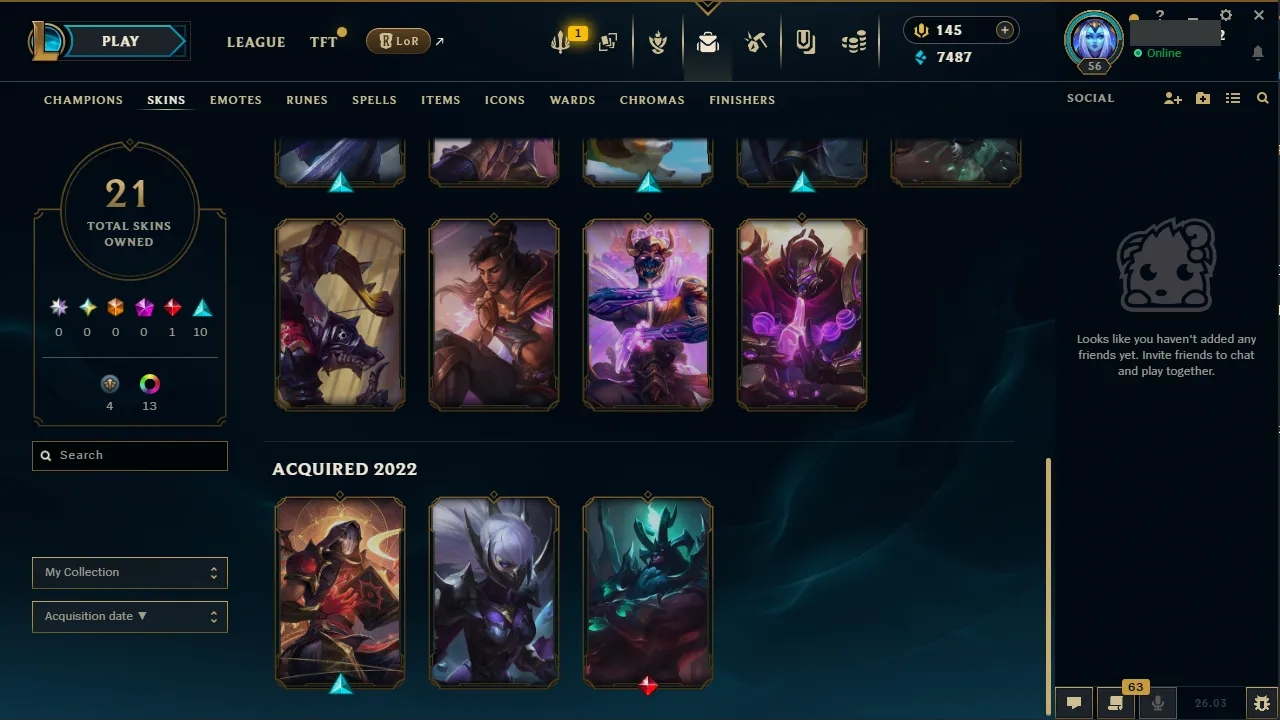 🌍 EUW 👑 Season 16 (Current) 🔥 Diamond III (99 LP) 📌️ Mid Main 💎️ +25LP Gains ✨️ 21 Skins 🔐 Lifetime Ownership 🏷️ #TH-FX7