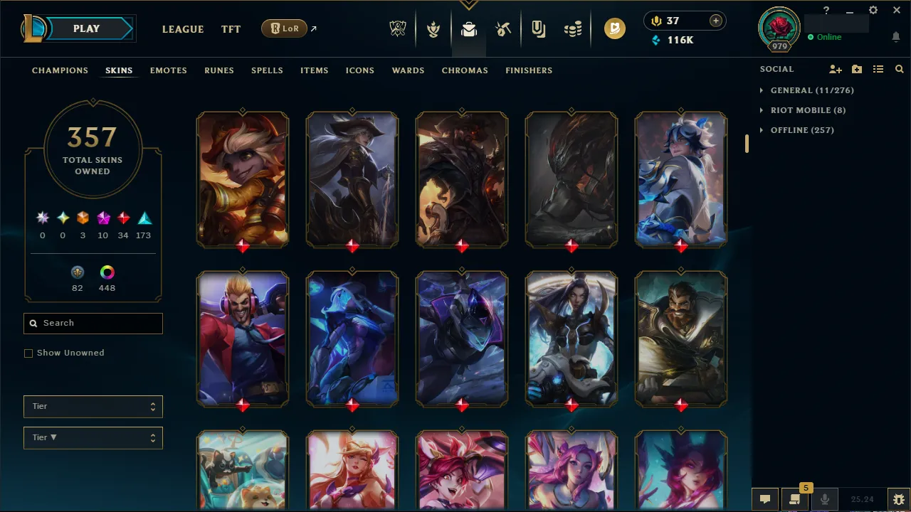 🌍 EUW 🔒 Handlevel ⚡️ Emerald I (75 LP) 🥇 ADC Main ✨️ 352 Skins + 458 Chromas 🔥 All Champs 📧 Full Access Account ✅ #TH-704