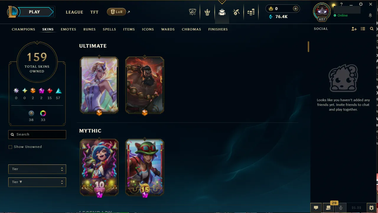 🌍 EUNE 🔒 Handlevel ⚡️ Diamond III (69 LP) ✨️ WR:67% 🔥 159 Skins + 152 Champions 📧 Full Access Account ✅ #TH-599