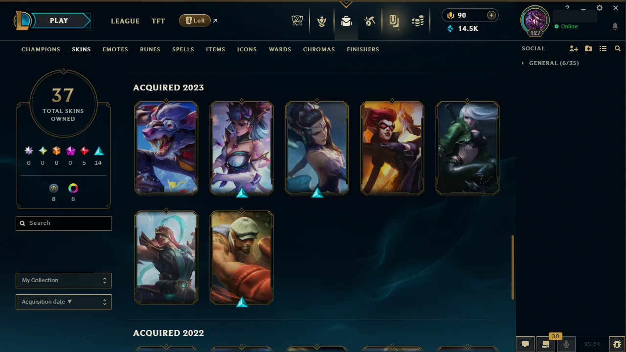 🌍 EUNE 🔒 Handlevel ⚡️ Emerald III (2 LP) 🥇 Jungle/ADC ✨️ Diamond 2 Peak 🔥 37 Skins 📧 Full Access Account ✅ #TH-0723