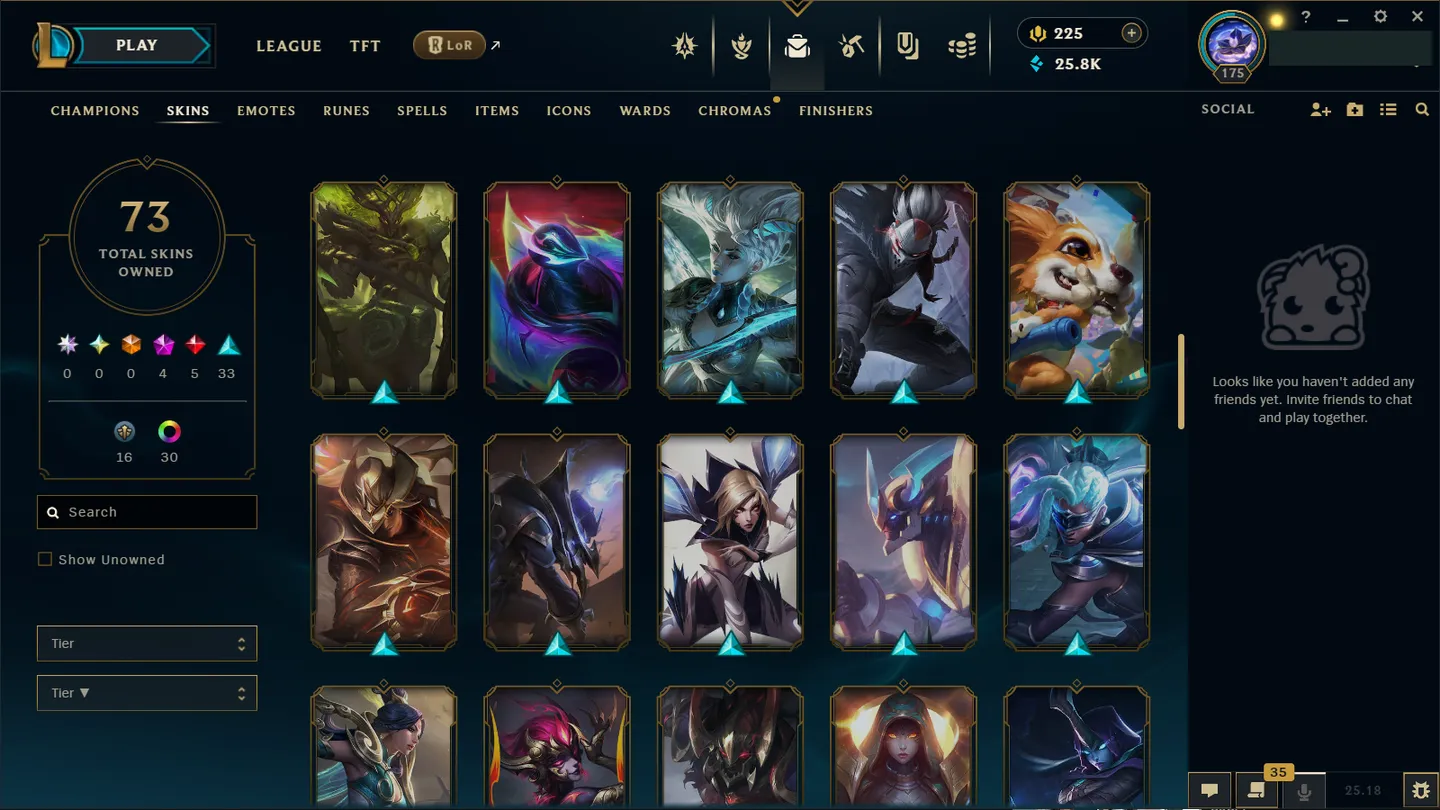 🌍 EUW 🔒 Handlevel ⚡ Diamond II (75 LP)✨ 400LP Peak Current Season 🔥 171 Champs (All) + 73 Skins ♾️ Lifetime Ownership 📧 Full Email Access ✅ Full Ownership Transfer #TH-429