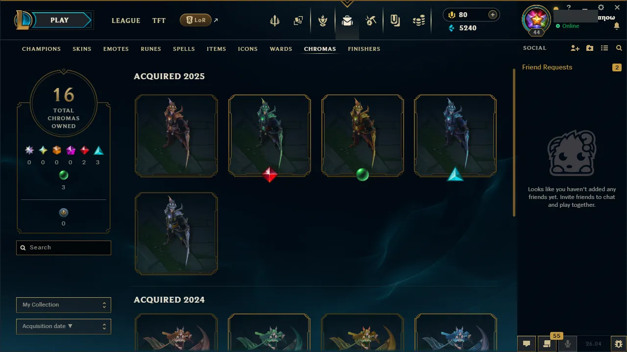 🌍 EUW 👑 Season 16 (Current) 🔥 Diamond IV (21 LP) 💎️ +24LP Gains ✨️ 7 Skins + Loot 🔐 Lifetime Ownership 🏷️ #TH-FLK-F6
