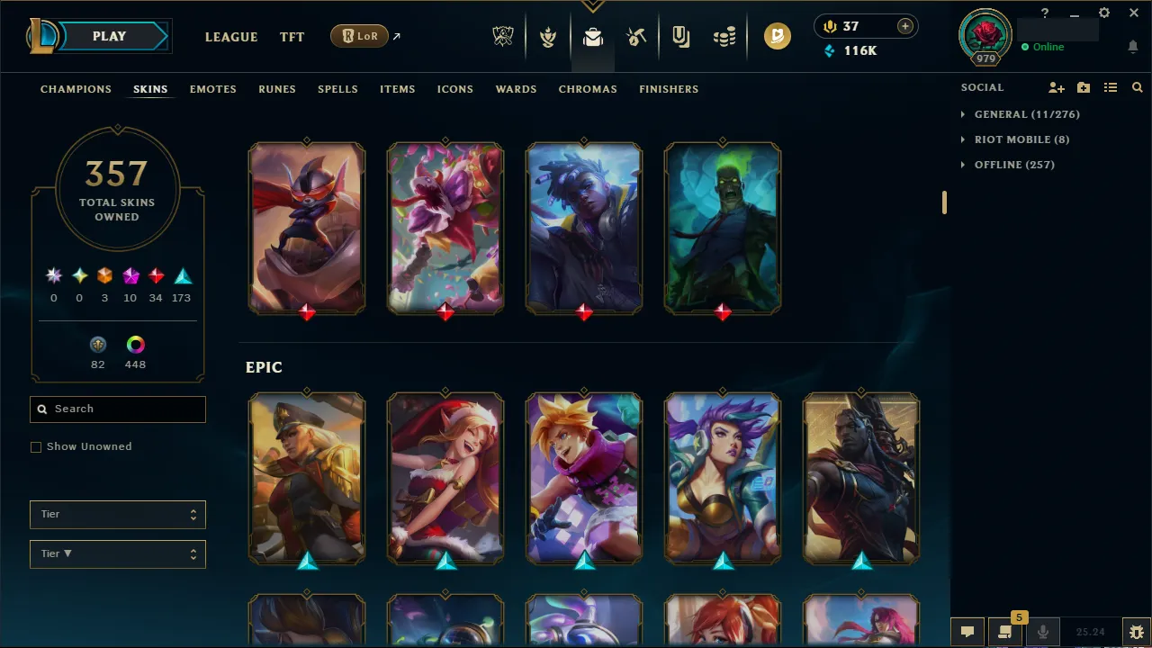 🌍 EUW 🔒 Handlevel ⚡️ Emerald I (75 LP) 🥇 ADC Main ✨️ 352 Skins + 458 Chromas 🔥 All Champs 📧 Full Access Account ✅ #TH-704