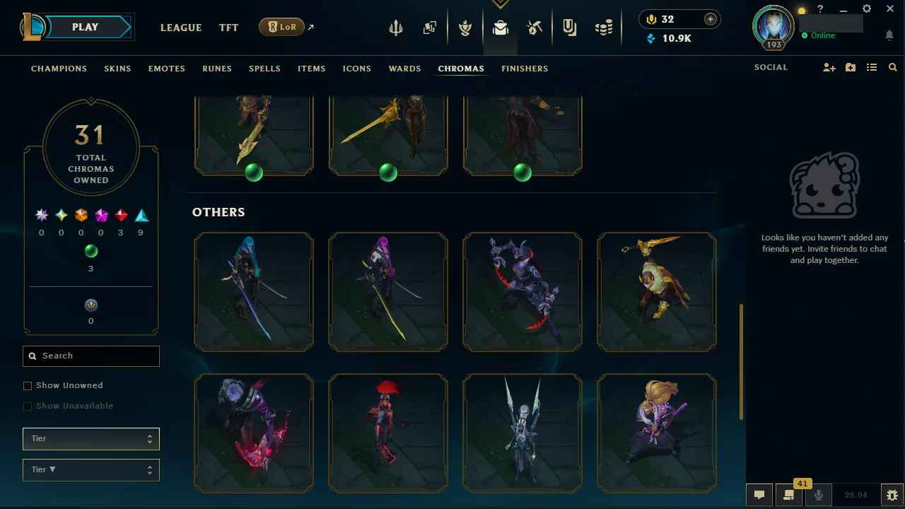 🌍 EUW 👑 Season 16 (Current) 🔥 Diamond I (52 LP) 📌️ Multi Role 💎️ WR:61% ✨️ 94 Skins + All Champs 🔐 Lifetime Ownership 🏷️ #TH-0884