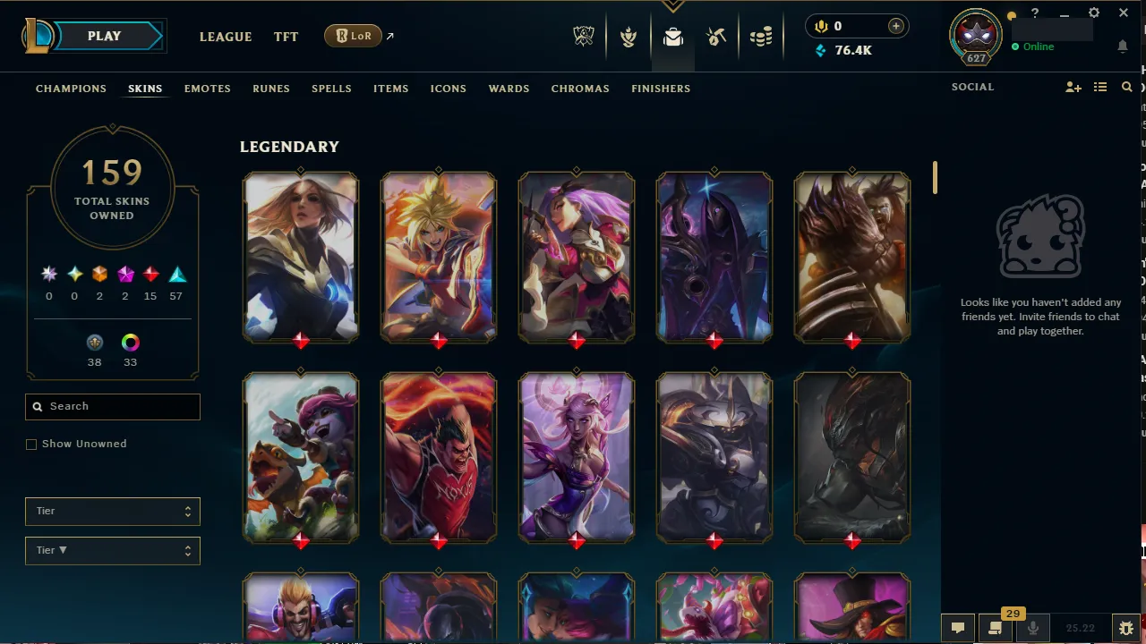 🌍 EUNE 🔒 Handlevel ⚡️ Diamond III (69 LP) ✨️ WR:67% 🔥 159 Skins + 152 Champions 📧 Full Access Account ✅ #TH-599