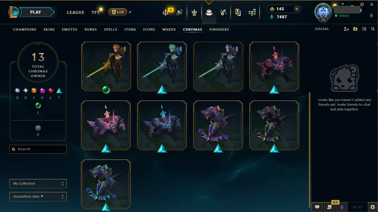 🌍 EUW 👑 Season 16 (Current) 🔥 Diamond III (99 LP) 📌️ Mid Main 💎️ +25LP Gains ✨️ 21 Skins 🔐 Lifetime Ownership 🏷️ #TH-FX7