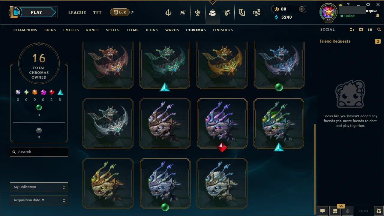 🌍 EUW 👑 Season 16 (Current) 🔥 Diamond IV (21 LP) 💎️ +24LP Gains ✨️ 7 Skins + Loot 🔐 Lifetime Ownership 🏷️ #TH-FLK-F6