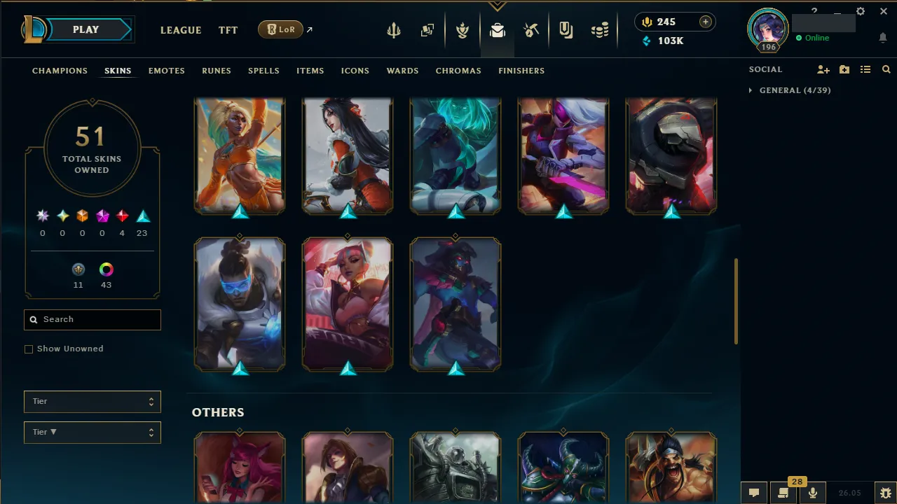 🌍 EUW 👑 Season 16 (Current) 🔥 Master (841 LP) 📌️ Mid Main 💎️ WR:55% ✨️ 51 Skins 🔐 Lifetime Ownership 🏷️ #TH-0900