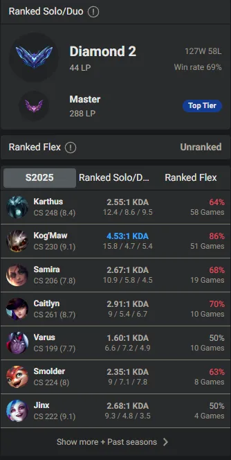 🌍 EUNE 🔒 Handlevel ⚡️ Diamond II (44 LP) 🥇 ADC Main ✨️ WR:69% 🔥 288LP Peak 📧 Full Access Account ✅ #TH-694