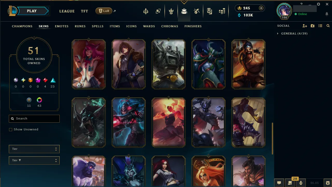 🌍 EUW 👑 Season 16 (Current) 🔥 Master (841 LP) 📌️ Mid Main 💎️ WR:55% ✨️ 51 Skins 🔐 Lifetime Ownership 🏷️ #TH-0900