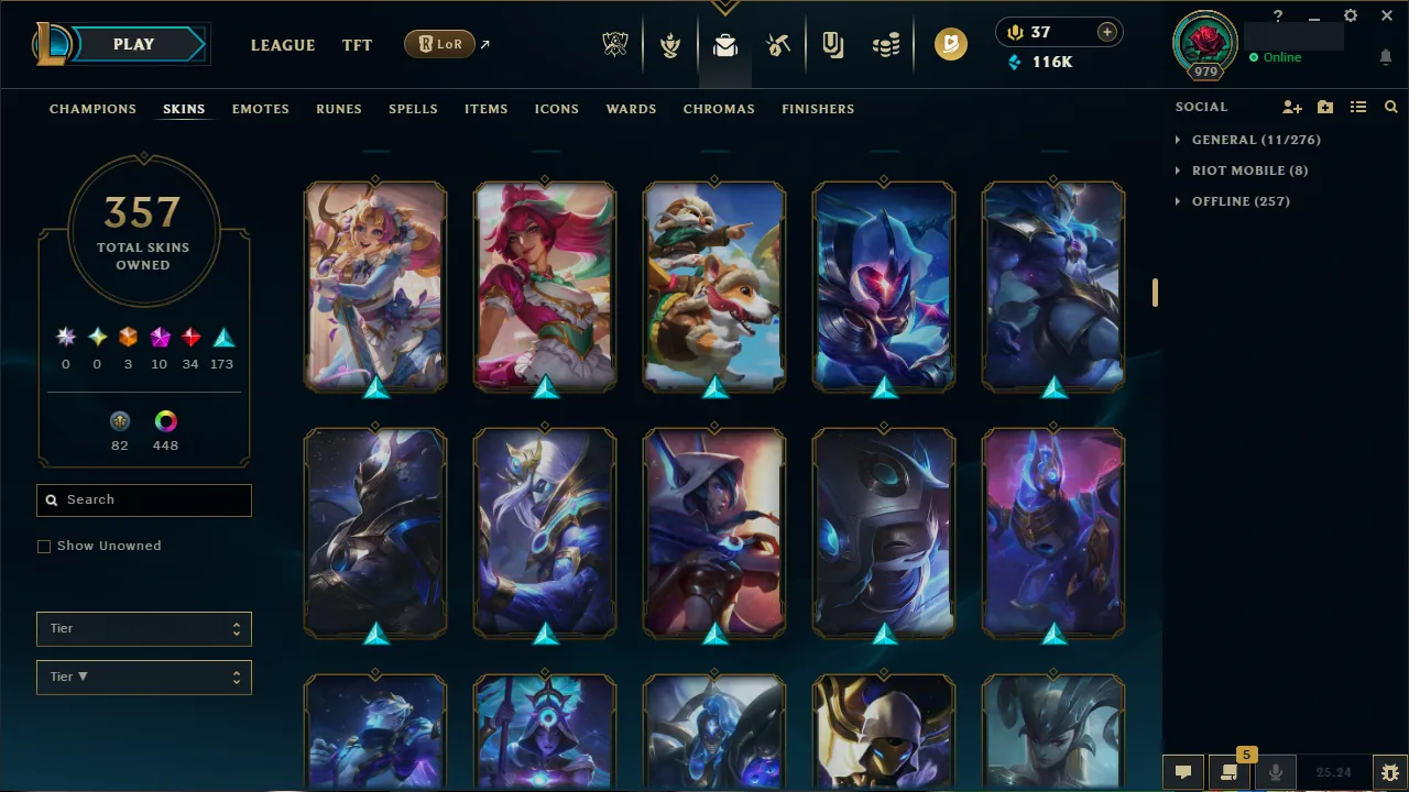 🌍 EUW 🔒 Handlevel ⚡️ Emerald I (75 LP) 🥇 ADC Main ✨️ 352 Skins + 458 Chromas 🔥 All Champs 📧 Full Access Account ✅ #TH-704