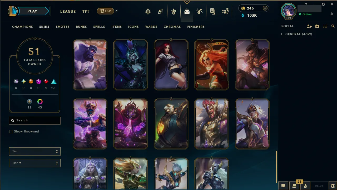 🌍 EUW 👑 Season 16 (Current) 🔥 Master (841 LP) 📌️ Mid Main 💎️ WR:55% ✨️ 51 Skins 🔐 Lifetime Ownership 🏷️ #TH-0900