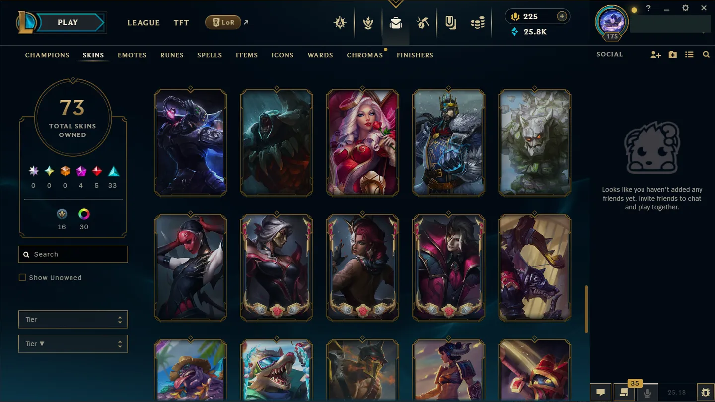 🌍 EUW 🔒 Handlevel ⚡ Diamond II (75 LP)✨ 400LP Peak Current Season 🔥 171 Champs (All) + 73 Skins ♾️ Lifetime Ownership 📧 Full Email Access ✅ Full Ownership Transfer #TH-429
