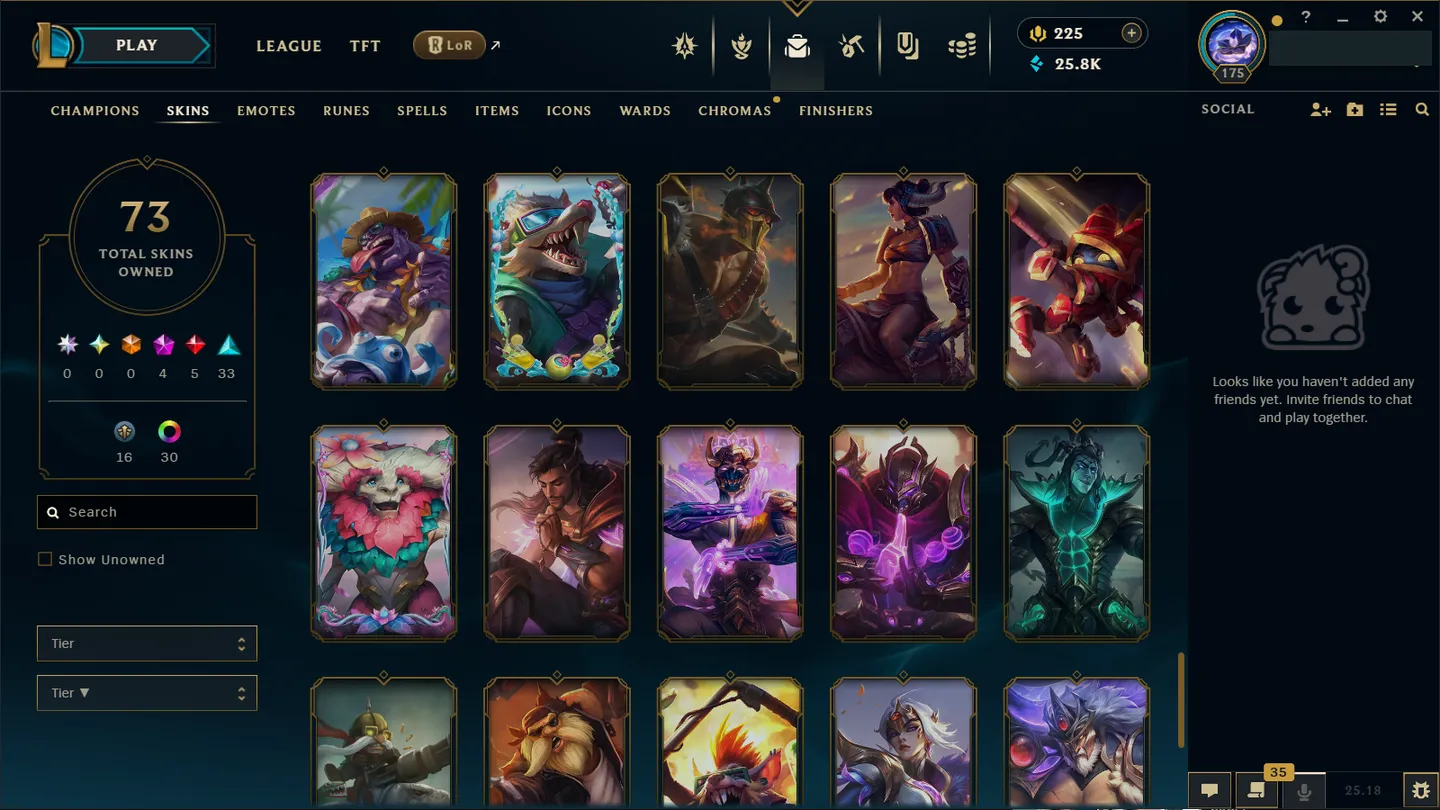 🌍 EUW 🔒 Handlevel ⚡ Diamond II (75 LP)✨ 400LP Peak Current Season 🔥 171 Champs (All) + 73 Skins ♾️ Lifetime Ownership 📧 Full Email Access ✅ Full Ownership Transfer #TH-429