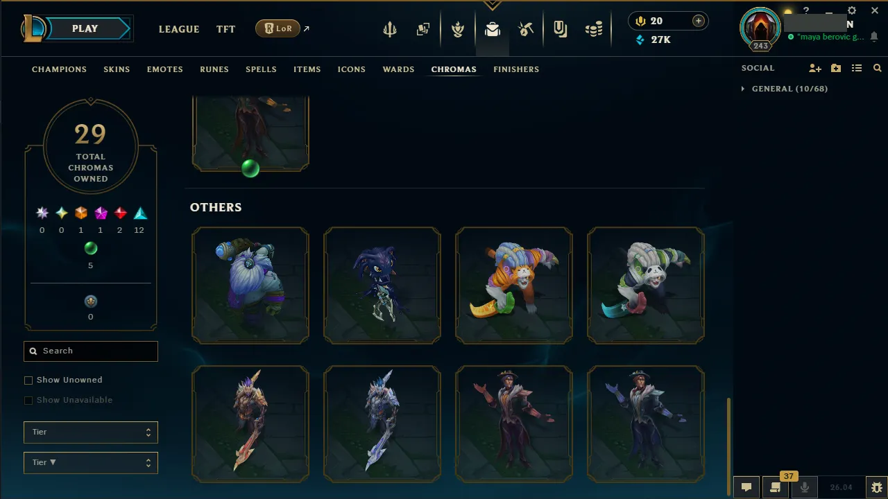 🌍 EUNE 👑 Season 16 (Current) 🔥 Master (373 LP) 📌️ JNG Main 💎️ 120 Skins ✨️ 171 Champs 🔐 Lifetime Ownership 🏷️ #TH-0701