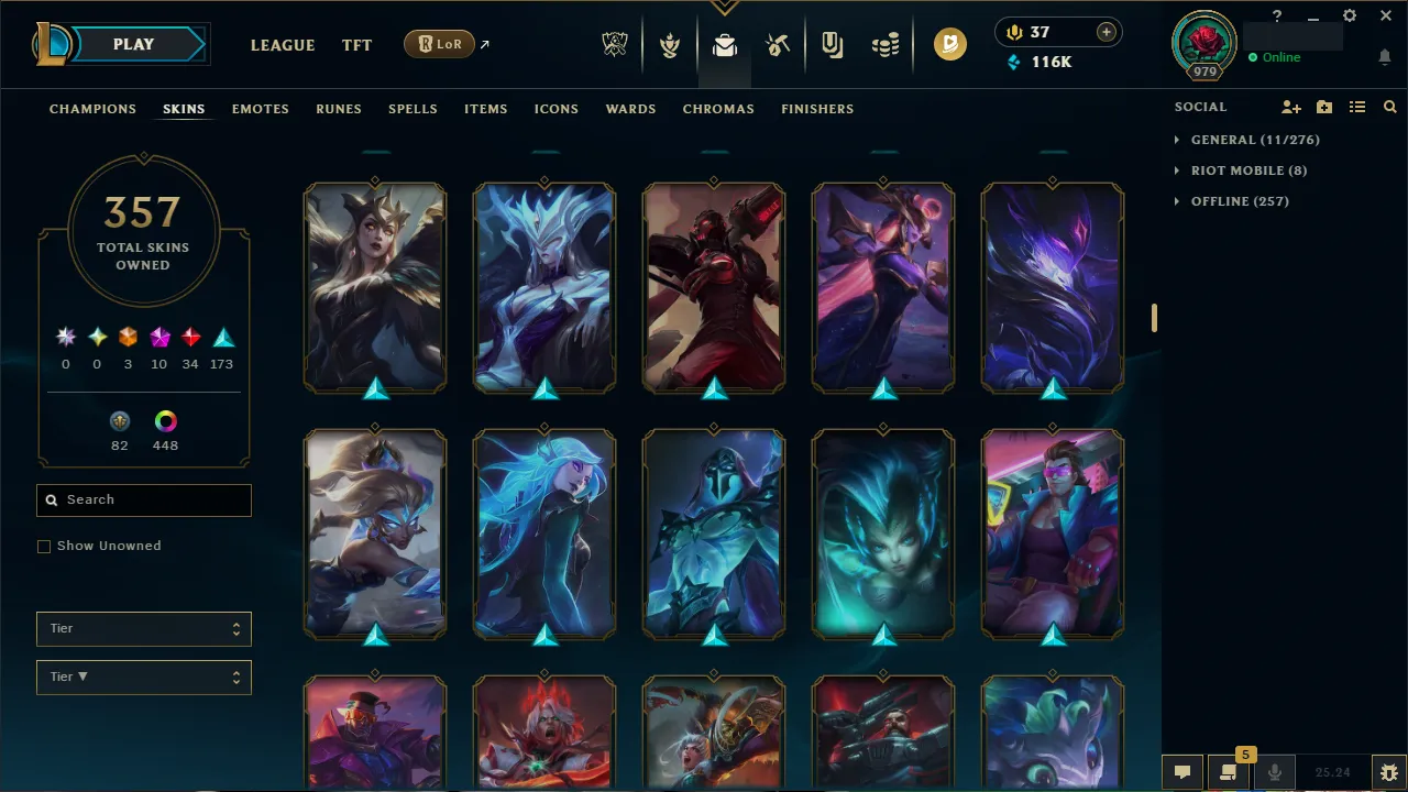 🌍 EUW 🔒 Handlevel ⚡️ Emerald I (75 LP) 🥇 ADC Main ✨️ 352 Skins + 458 Chromas 🔥 All Champs 📧 Full Access Account ✅ #TH-704