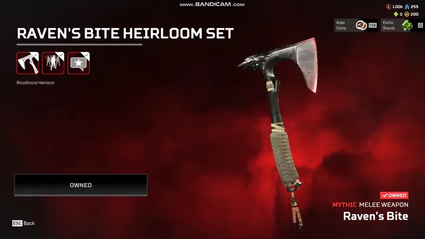 AP702 //Bloodhound Relic Heirloom Raven's Bite Bangalore Revenant Pathfinder 24 Lvl Rookie