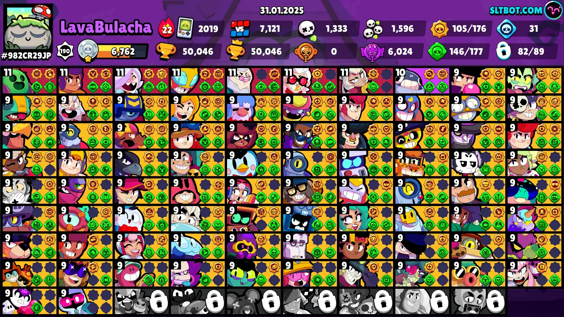 🏆50.046 TROPHY🏆 82 BRAWLERS ⭐ 96 SKINS