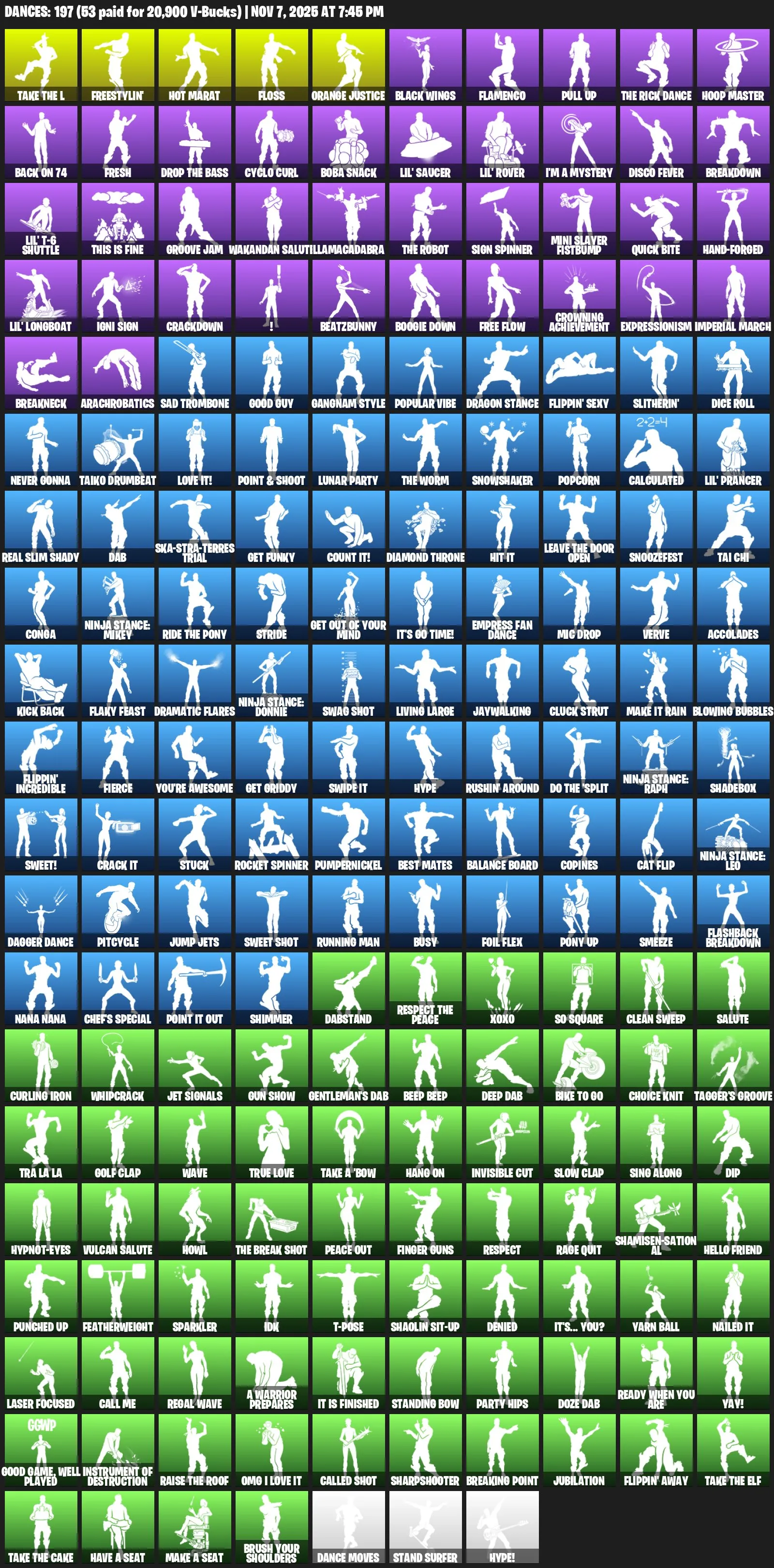 F840 Black Knight, Royale Knight, Sparkle Specialist, Elite Agent, Spider-Gwen, Peely – 207 Skins 