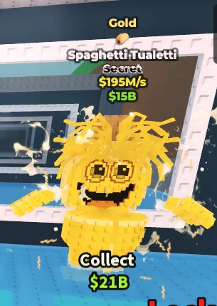 Gold Spaghetti Tualetti 195m/s🎃 Instant Delivery ✅ Steal A Brainrot✅