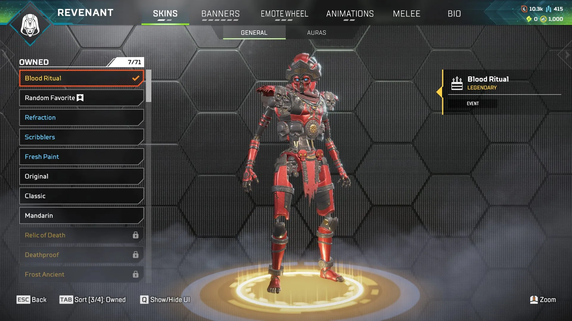 AP649 83 Legendary Items Bloodhound Heirloom Raven’s Bite + El Tigre Octane Blood Ritual Revenant Absolute Zero Horizon