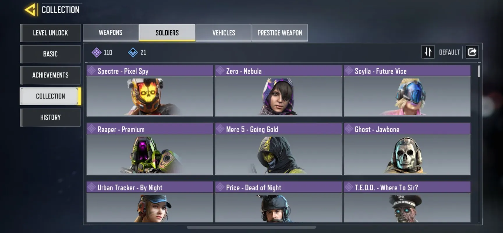 CODM53 LV150 x8 Legendary Rank 110 Epic Soldiers 217 Epic Weapons Neon Lotus Verdant Wicked Whisper 