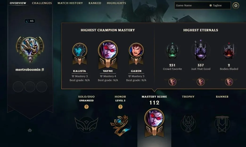 🎠【EUW】⸱ 🧪 12 Skin⸱ 🆙 23 Champ⸱ 💳 Unranked⸱ 🛡️ Level 45⸱ ⚠️ Honor 3⸱ 💠 Email Access⸱ 💳 1 RP⸱ 💳 2025 Ready⸱ 🎠 3433 BE #DVNIQFEU