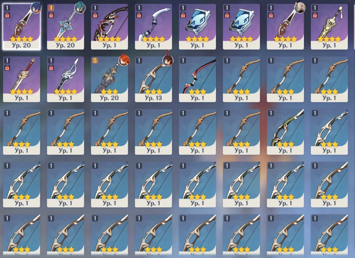 GI1613 Nahida, Yelan, Jean, Ayaka, Diluc, Tighnari, Mona, Dehya, 2 five star weapons, many high constellation 4star characters, AR55 America (G)