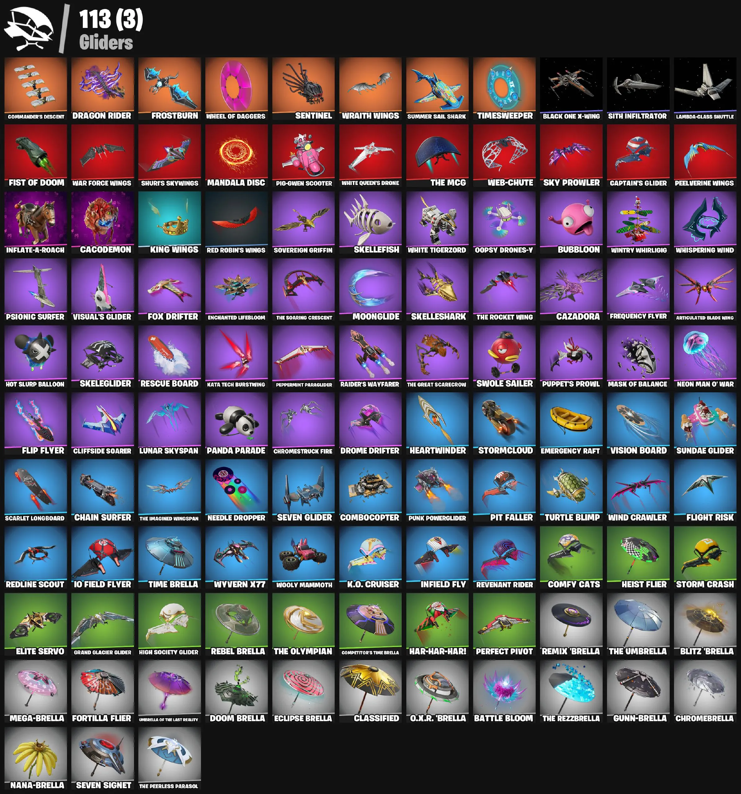 F1188 77 Skins| Ronin, The Ageless, Omegarok, The Foundation, Spectra Knight, Peelverine, Spider-man, Darth Vader, Doom Slayer, Gwenpool, War Machine, Doctor Strange, Mysterio & More 