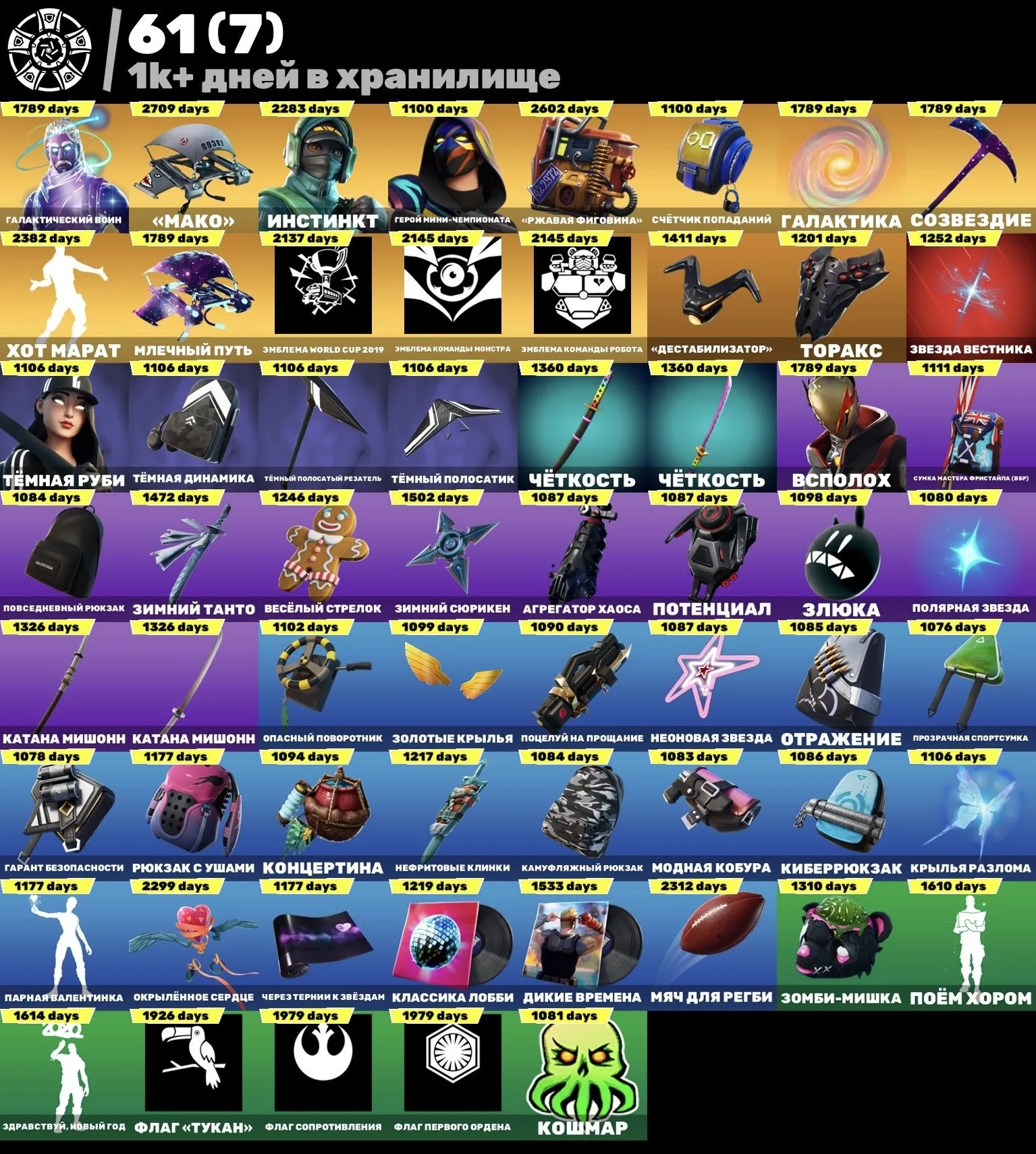 F833 Galaxy, Ikonik, Glow, Nvidia, Mako & 234 Exclusive Skins - Peak 37k PR
