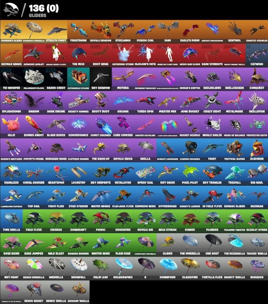 F849 Rare OG Account with 234 Skins including Renegade Raider, Glow, Borderlands, NVIDIA | 210 Backblings | 186 Picks