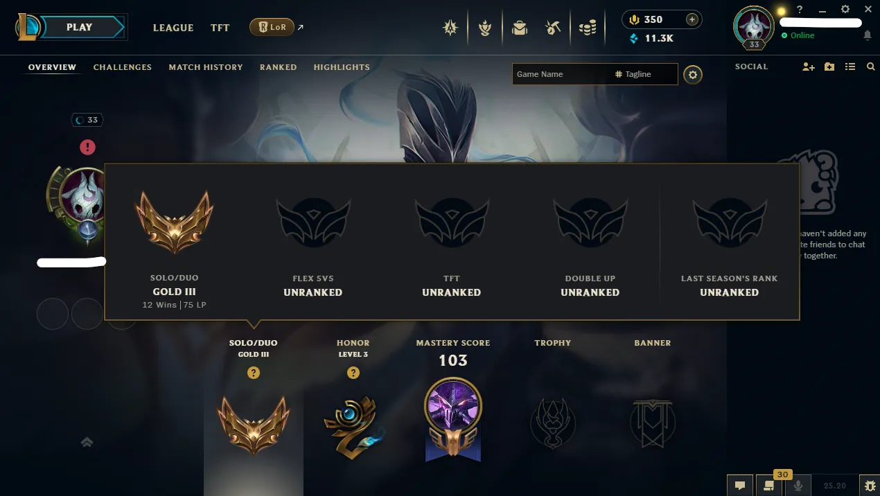 🌊 EUW ∙ Hand-leveled ⭐ Gold IV ∙ 60% Win Rate ✨ 350 RP ✅ Perfect Loot ✅ Changeable Riot ID💎 3 Skins ✔️ Full Recovery Info 🚚 Instant Delivery