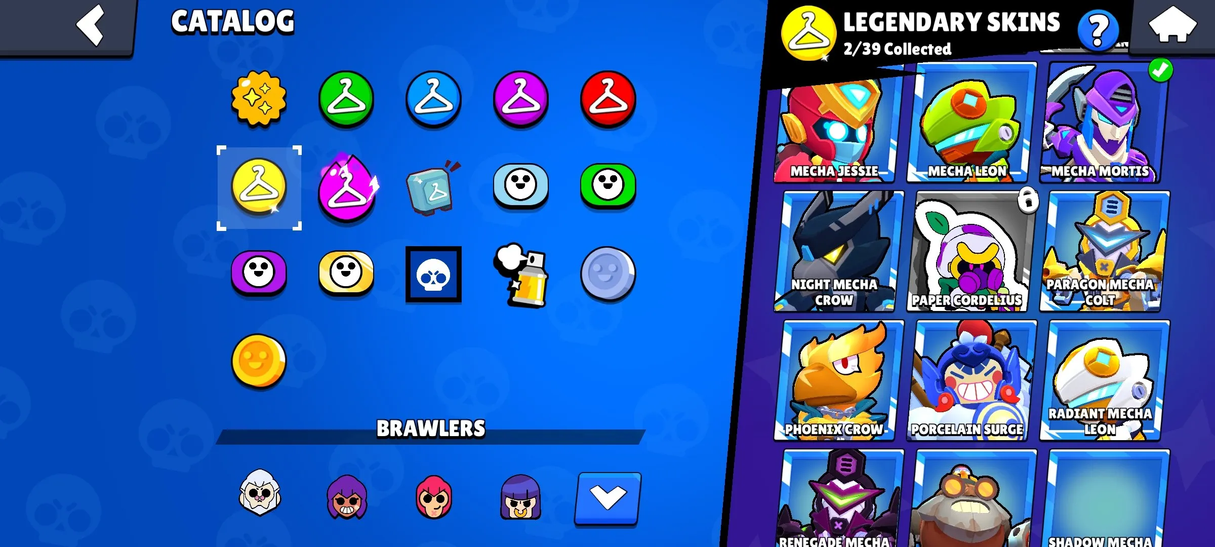 BS1931 Max 18k Trophies 65 Brawlers 139 Skins Mecha Jessie Mecha Leon Mecha Mortis Night Mecha Crow Phoenix Crow Paragon 