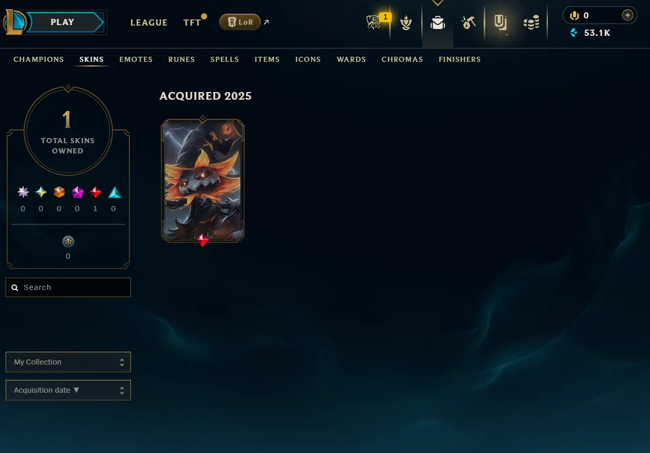 [EUW] Season 15 | Gold 3 %44 WR (JG) | 1 Skins | 53.1K BE | Honor 3 | 35 Champs | CHANGEABLE E-MAIL Wins: 18 Losses: 23