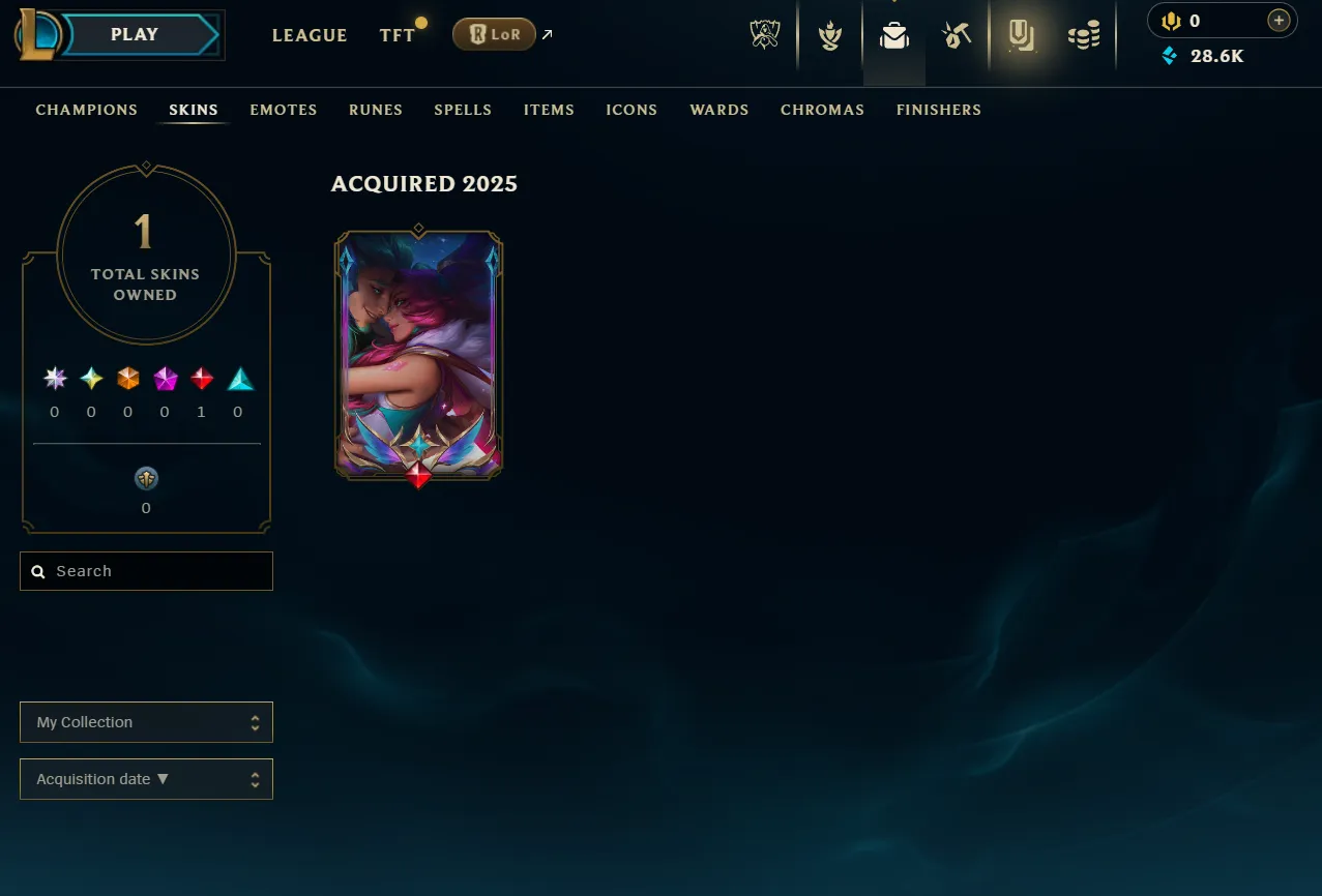 [EUW] Season 15 | Silver 3 | 1 Skins | 28.6K BE | Honor 3 | 37 Champs | CHANGEABLE E-MAIL