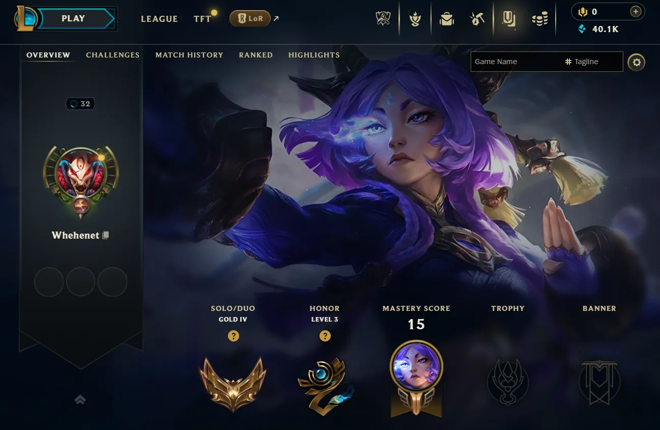 [EUW] Gold 3 - 91 LP - 70 Win Rate - 40K Be - Instant Delivery - Safe