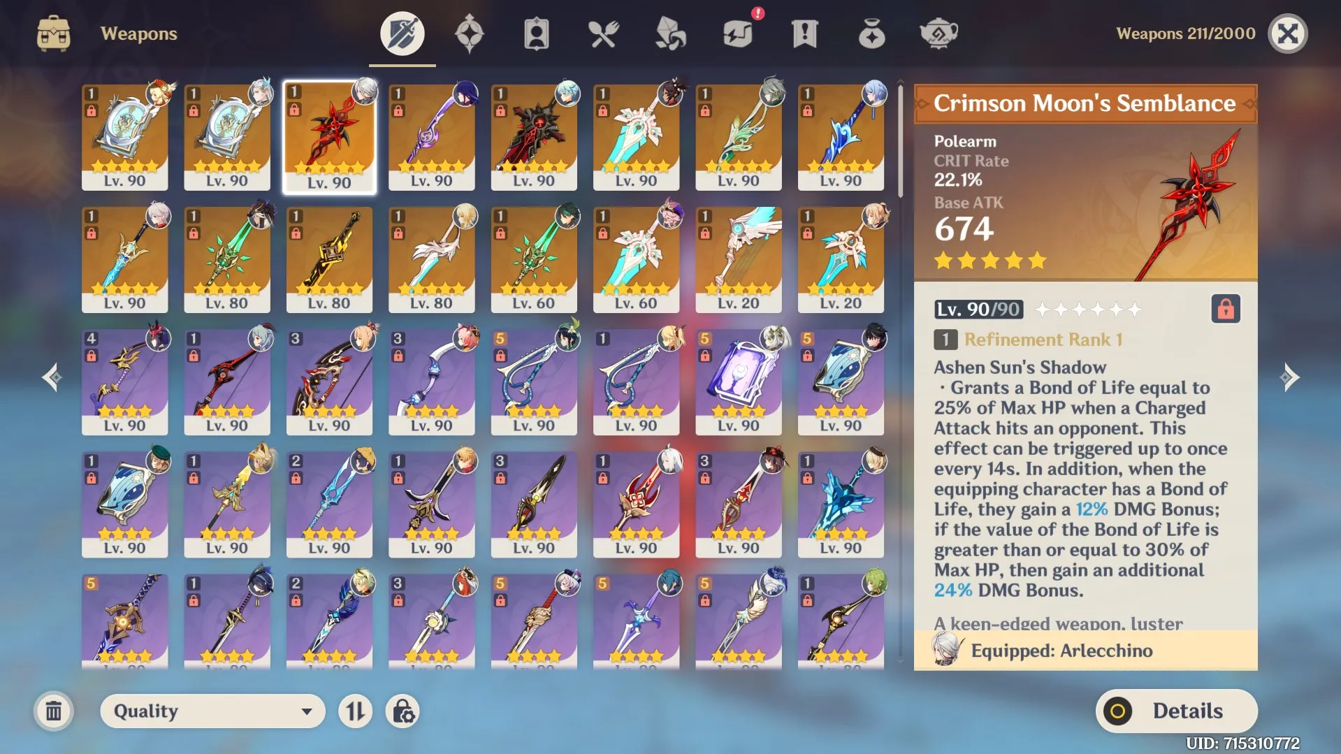 GI982 High-End AR60 Lumi Account | 79 Characters 35 Legendary | Arlecchino Xilonen Escoffier Furina | 16 Legendary Weapons | Star Rail 39 / 17 Legendary | ZZZ 16 / 7 Legendary