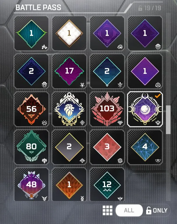 AP652 Lightning Bug Volt + Volcanic Breach and Grace of Odin Rampage + Frontier Faith C.A.R + Laser Eviscerator Charge Rifle + Headliner Mastiff | 78 Legendary Items | BP S15 S16 S17 S18 | 2910 Crafting Metals 11200 Legend Tokens 1600 Apex Coins