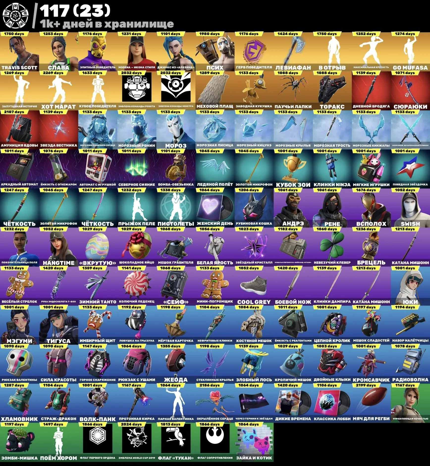 F1381 //sell fortnite account with 488 skins/125k pr on peak,44k$ earnings/WILD CAT,EON ,ROGUE SPIDER etc