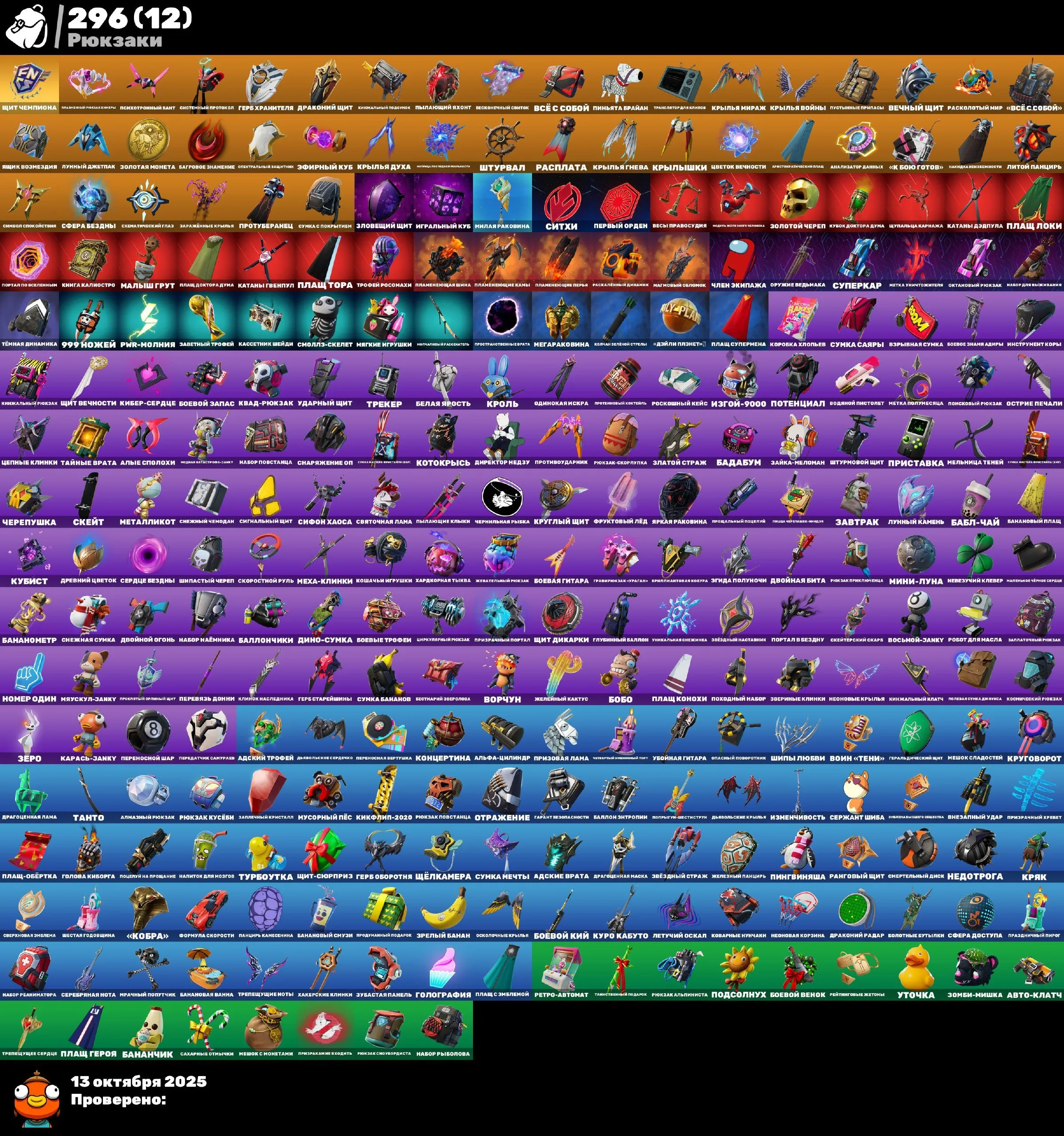 F878 Glow, Gold Brutus, Gold Midas, Resolute Playmaker, Bone of Discord, 275 Skins, OG STW, 54 Exclusives, Max Styles (G)